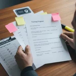 Comparaison de brochures d'organismes certifiés Qualiopi pour bilan de compétences avec annotations